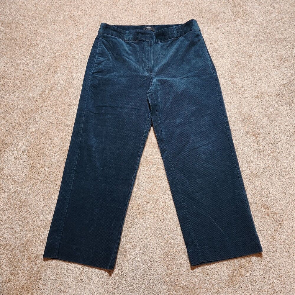 Banana Republic Pants Women 12 Green High Rise Straight Leg Corduroy Trousers